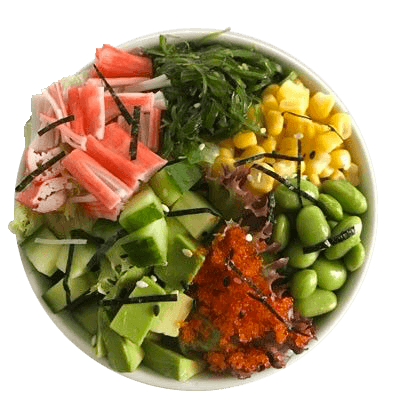 Poké bowl krab